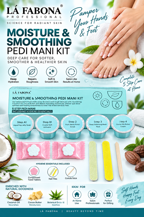 LA FABONA Moisture & Smoothing Pedi Mani Kit 5 Step